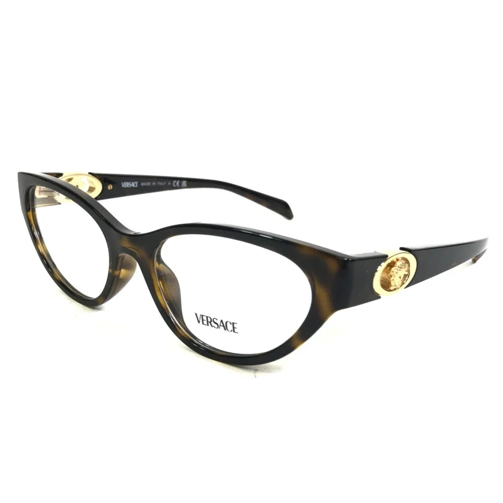 Versace Eyeglasses Frames MOD.3372-U 108 Tortoise Cat Eye Full Rim 52-17-140
